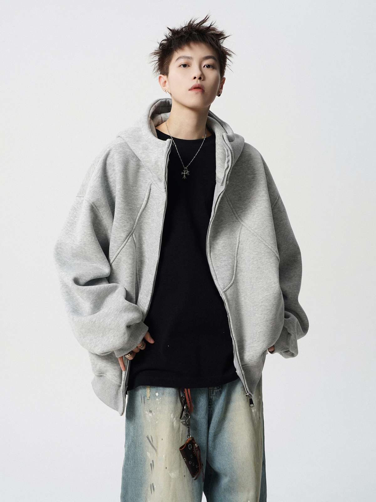 Junge Amerikanisches Schwergewicht Dconstructed Für Mn Winter Trndy Brand Design Patchwork Swatshirt High Strt Cool Coupl_voghion.com