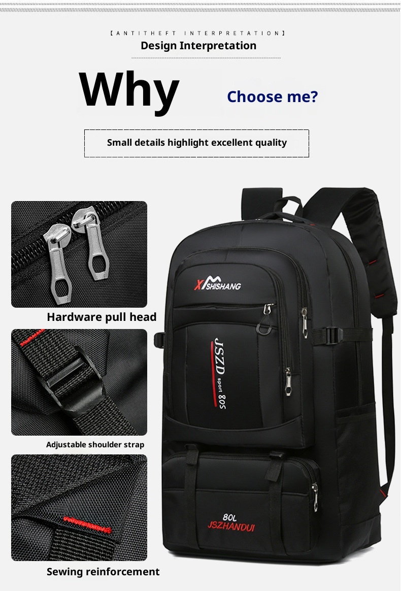 Zaino da escursionismo ActiveGo, extra large, per alpinismo, casual, da viaggio, per esterni, con doppia tracolla_voghion.com