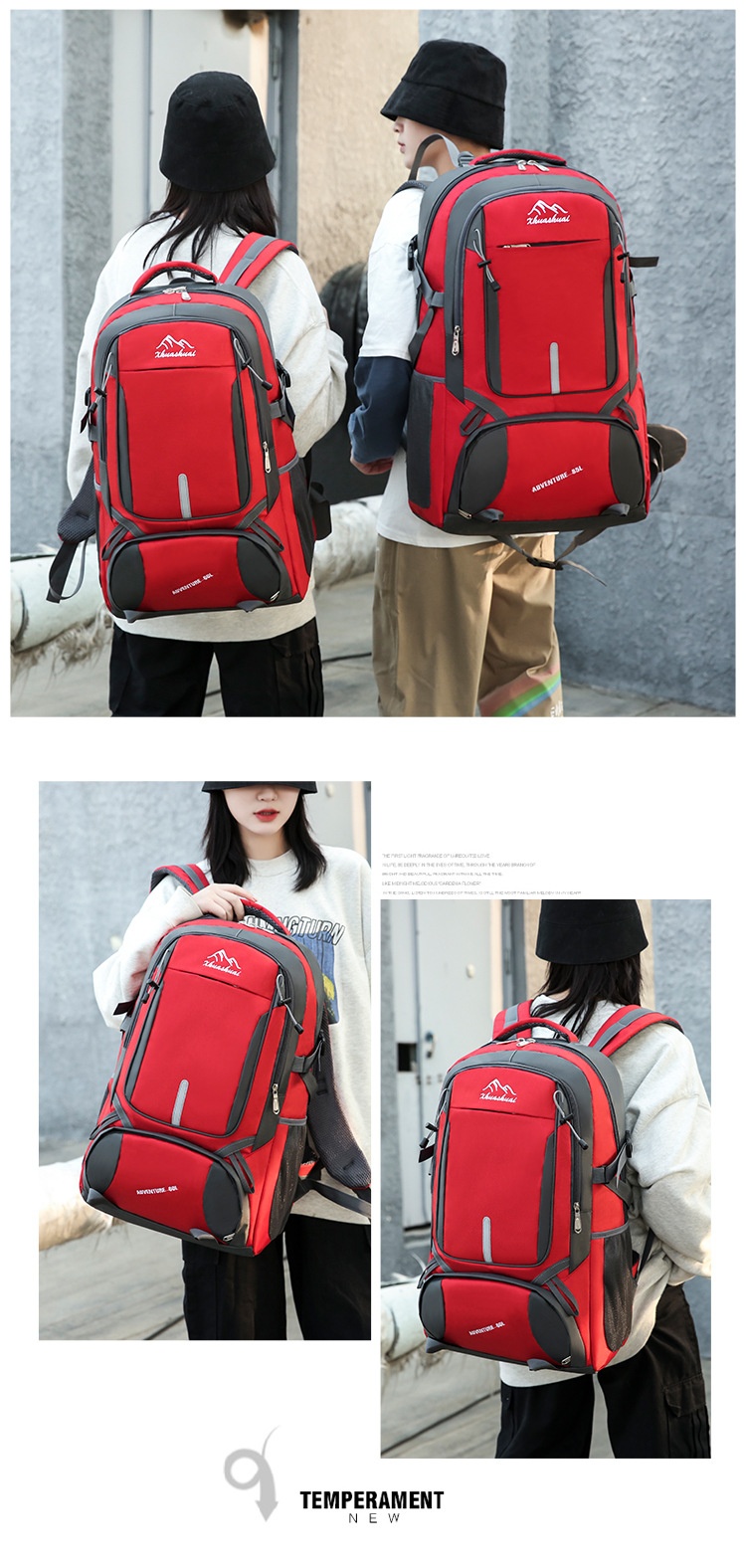 ActiveGo Outdoor Hiking For Men, Extra Large Capacity Camping Storage Backpack, Water-Resistant Leisure Travel Work Backpack_voghion.com