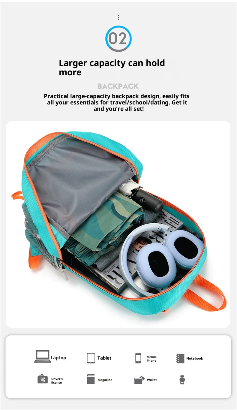 ActiveGo Fold Sports Outdoor Practical Multi-Functional Casual Hiking Bag Large Capacity Mountaineering Cycling Backpack_voghion.com