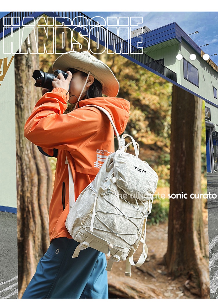 ActiveGo Cross-border Lightweight Men's Drawstring Large Capacity Outdoor Travel Backpack, Women's College Student Backpack_voghion.com