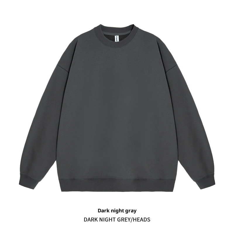 Ragazzo Ragazzo Nuovo Autunno Inverno AG330g Terry Girocollo Tinta Unita Felpa Uomo Stampato Trendy Marca Personalità Largo Americano_voghion.com