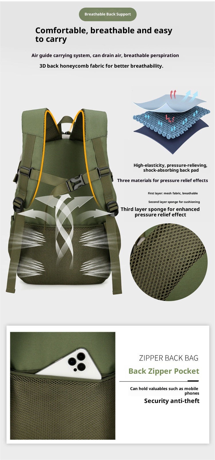 ActiveGo Outdoor New Multifunctional Hiking Mountaineering Sports Ruiying Travel Large Capacity College Student Backpack_voghion.com