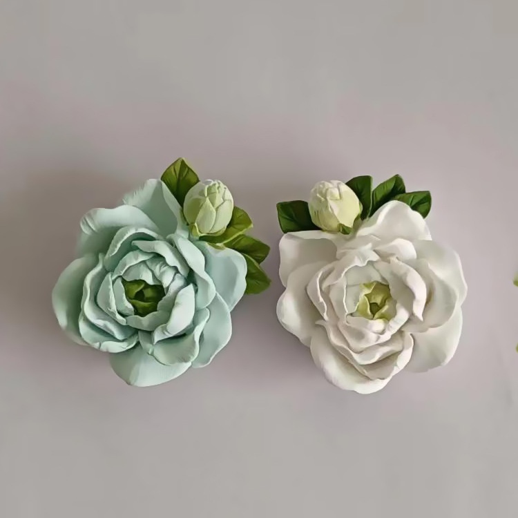 Car Air Conditioning Vent High-End Ornament Diffuser Stone Peony Flower Decoration Solid Aromatherapy Odor Removal_voghion.com