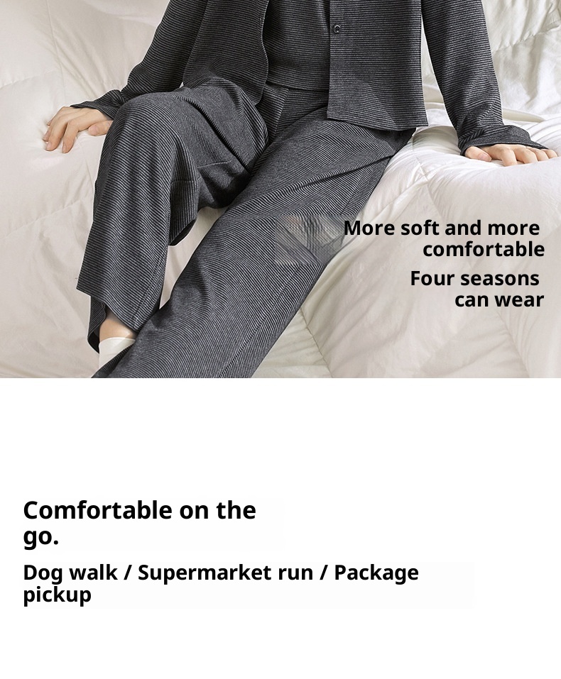 ChicShe Round Shell Three-Piece Pajamas For Women, Spring And Autumn, Pure Cotton, Long Sleeve, Camisole With Chest Pad,_voghion.com