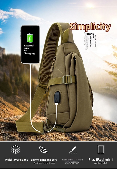 ActiveGo Cross-Border Men's Backpack Large Capacity Travel Shoulder Tactical Chest Laptop Cycling Hiking Bag_voghion.com