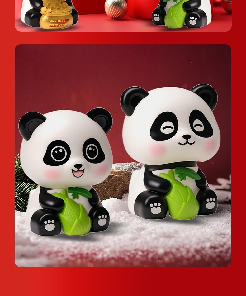 Panda portafortuna solare di tendenza transfrontaliera, decorazione per interni auto, regalo creativo alla moda per la casa_voghion.com