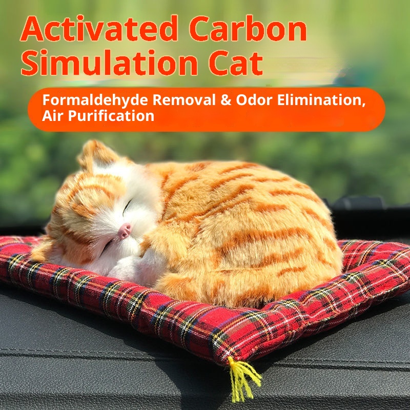 Décoration intérieure pour chat, sac en charbon de bambou, chien factice, fait main, créatif, pour voiture neuve, élimination du formaldéhyde_voghion.com