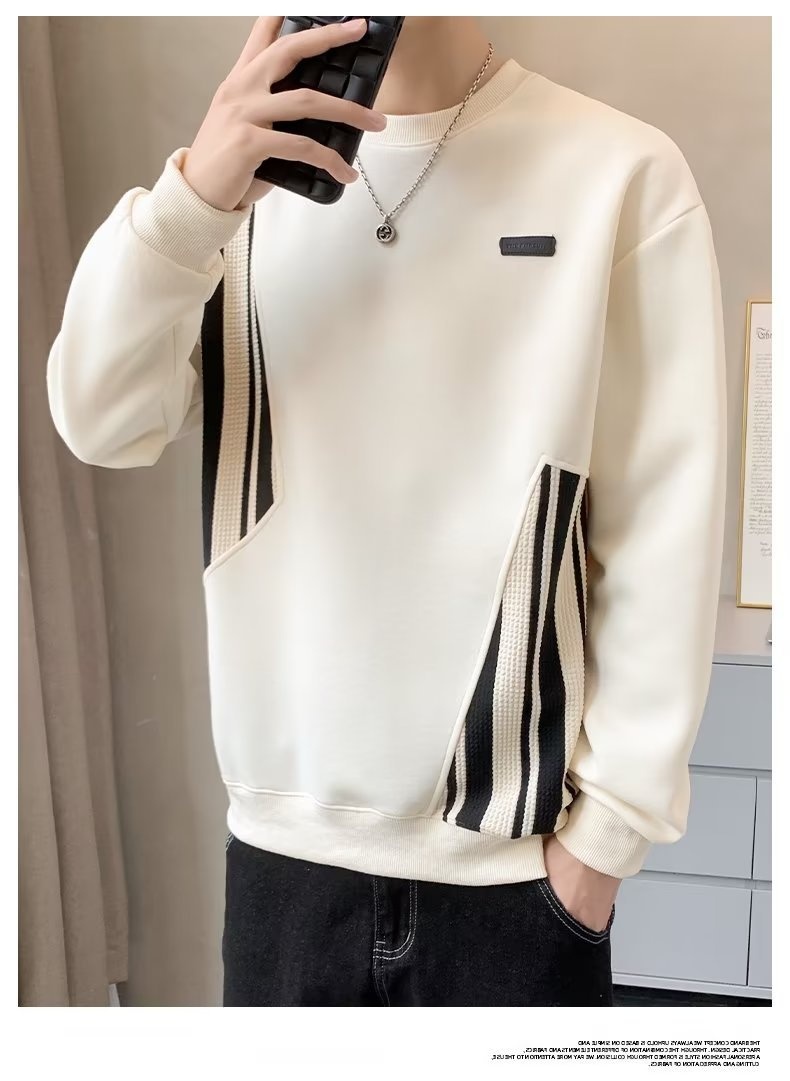 boy Boy Crew Neck Sweatshirt Spring Autumn Fleece Thickened Men's Top 2023 New T-Shirt Long Sleeve Early Winter Jacket_voghion.com