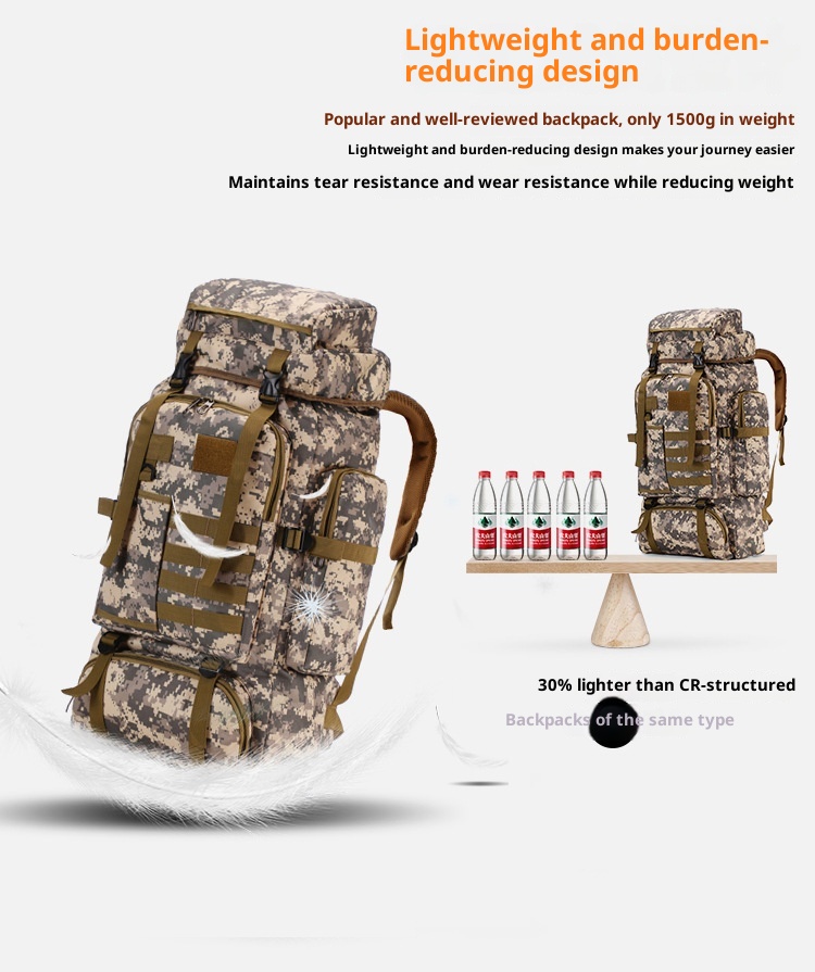 ActiveGo Neuer Cross-Border Outdoor Rucksack mit großem Fassungsvermögen, taktischem Tarnmuster, wasserdicht, ideal für Reisen, Wandern und Camping für Herren_voghion.com