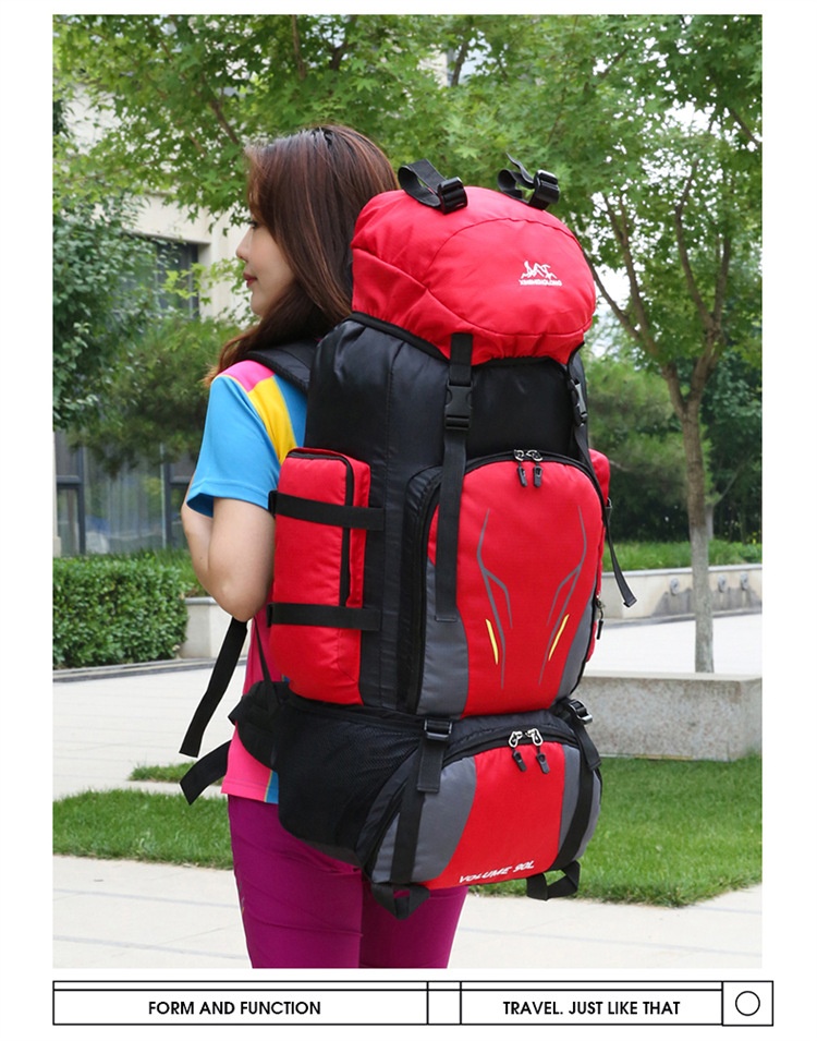 Zaino da viaggio unisex ActiveGo da 90 litri, grande capacità, per campeggio, escursionismo_voghion.com