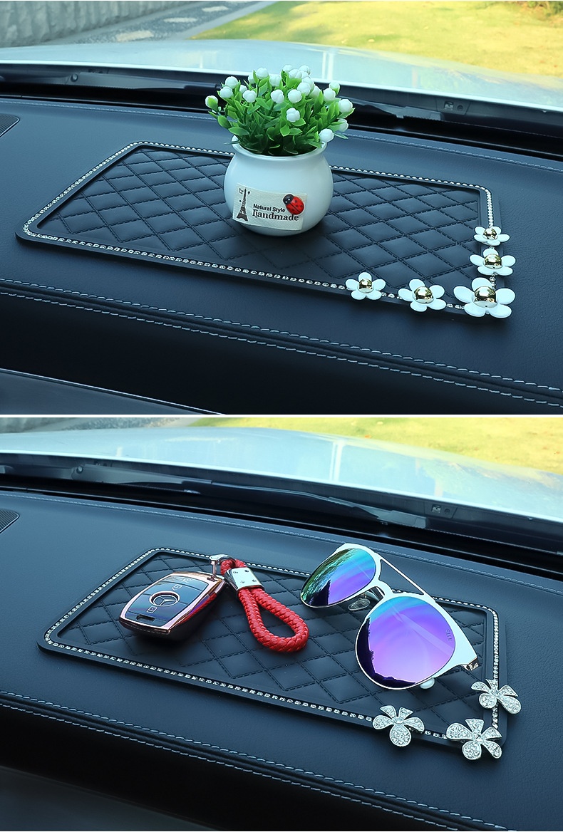 Rutschfeste Strassmatte mit Federdekor für die Mittelkonsole im Auto – Neuware_voghion.com