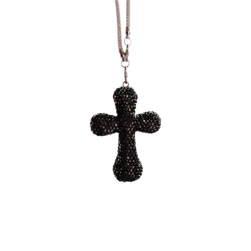 Ciondolo decorativo a forma di croce con strass in argilla di celebrità, venduto a livello internazionale su Internet, per interni auto da uomo e da donna_voghion.com