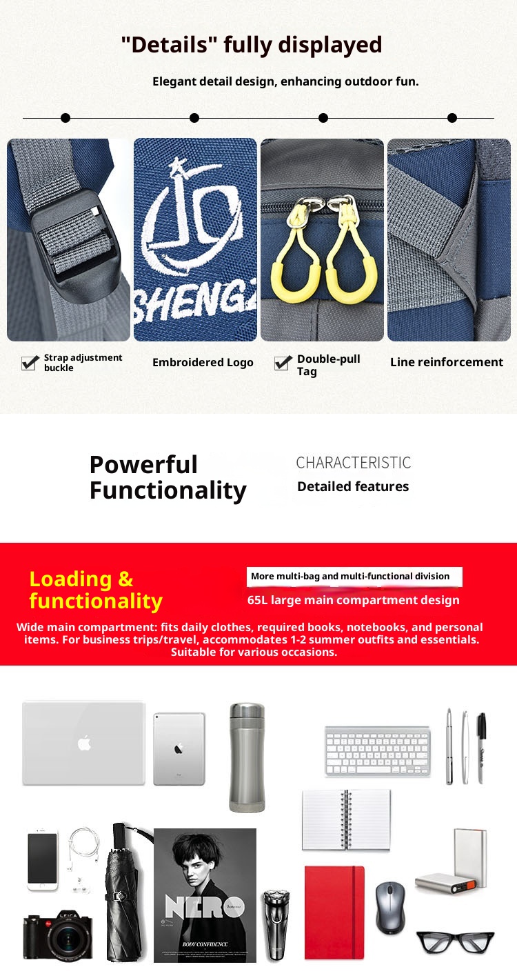 ActiveGo Waterproof And Wear-resistant Large Capacity New Hiking Camping Travel Mountaineering Bag Outdoor Backpack_voghion.com