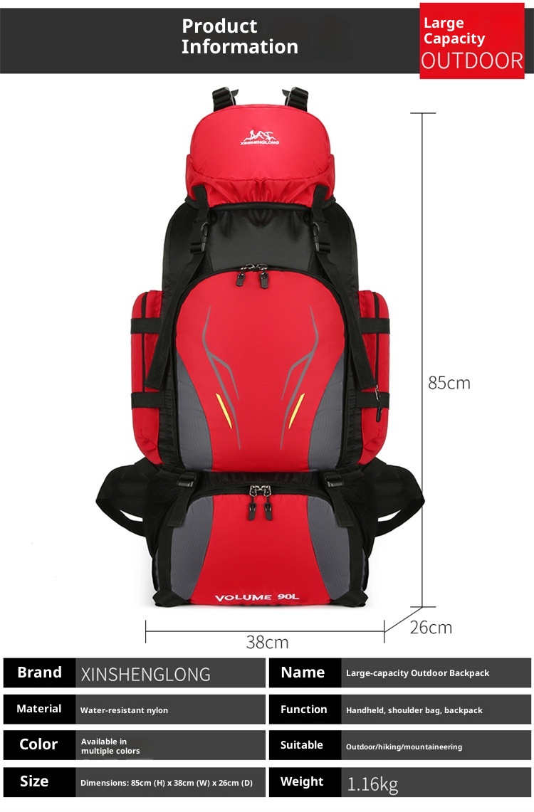 Zaino da viaggio unisex ActiveGo da 90 litri, grande capacità, per campeggio, escursionismo_voghion.com