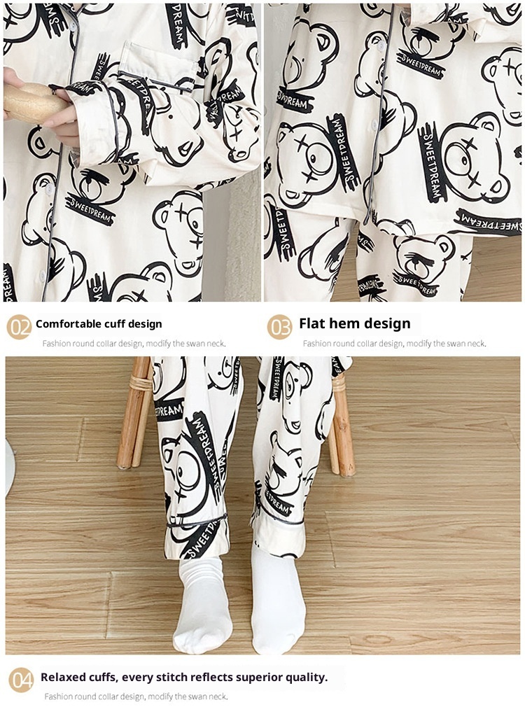 ChicShe Cross-Border Women's Pajamas Spring Long Sleeve 2024 New Autumn And Winter Plus Size Thin Loose Cardigan Loungewear_voghion.com