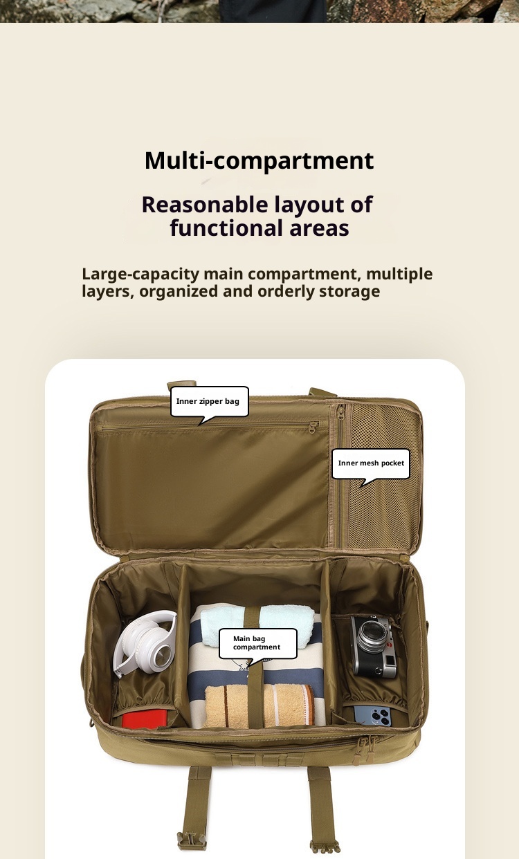 ActiveGo Outdoor 60L Dual-use Travel Handbag Multifunctional Large Capacity Luggage Bag Hiking Backpack_voghion.com