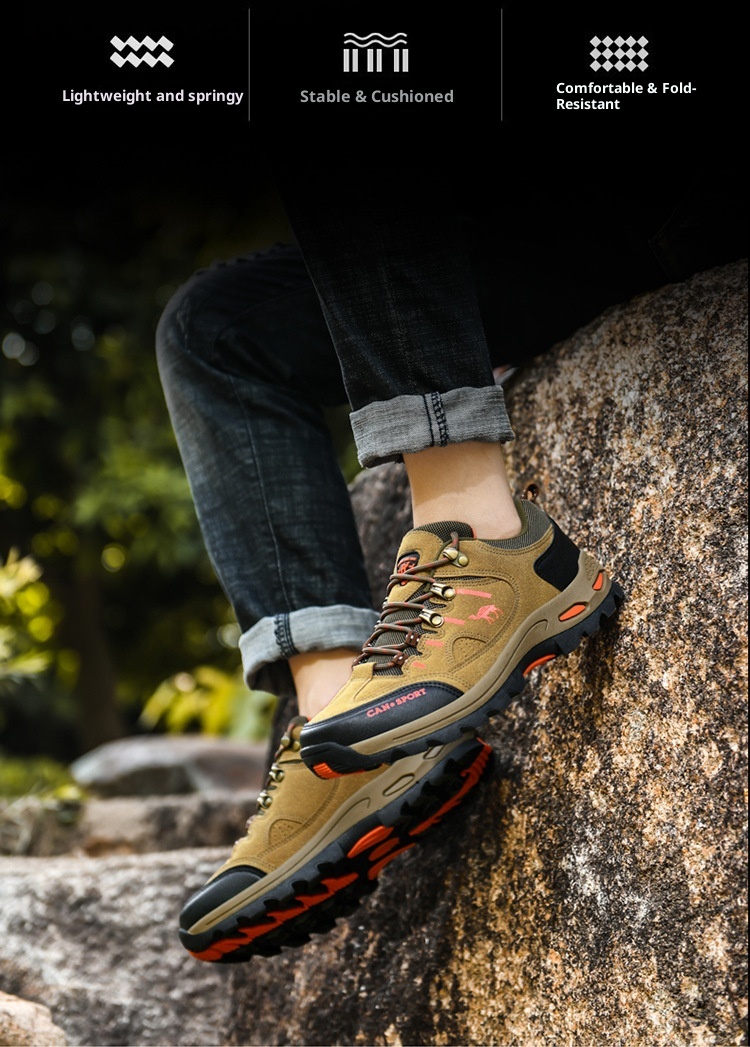 ActiveGo Cross-Border Plus Size Couple Autumn Winter Men's Fashion Outdoor Hik Low-Top Lace-Up Casual Trekk Shoes_voghion.com