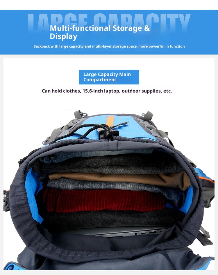 Sac à dos de randonnée ActiveGo Outdoor grande capacité pour hommes et femmes, idéal pour les voyages et le rangement. Vente en gros._voghion.com