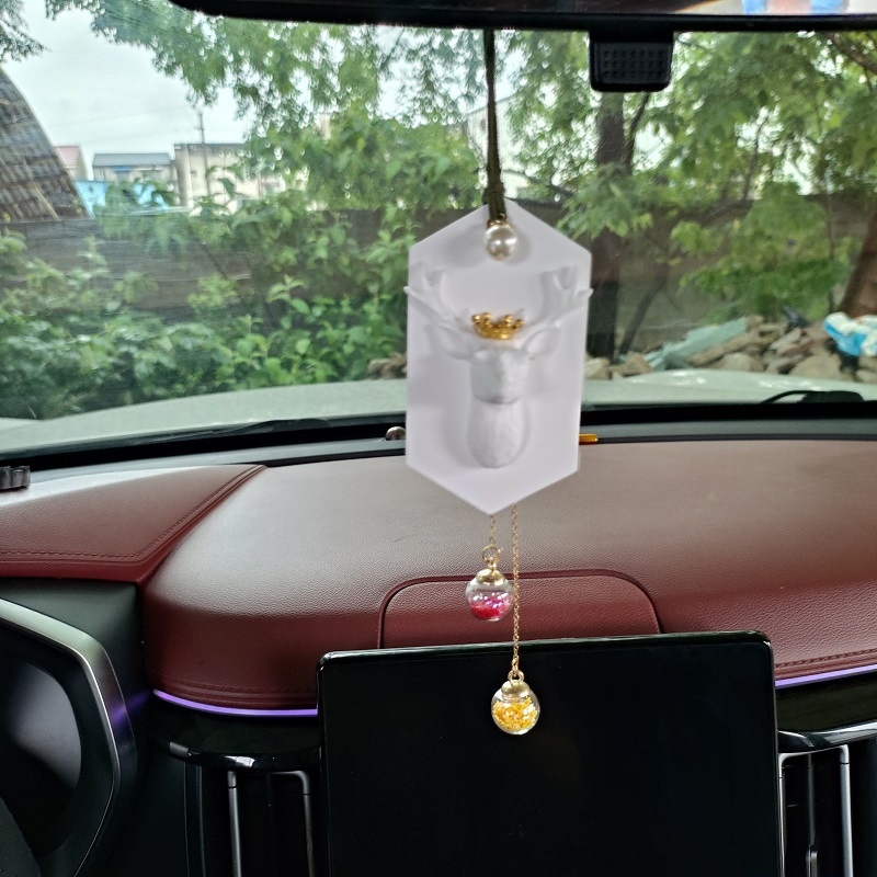 Car Rearview Mirror Hanin Frarance Piece Decor Wardrobe Diffuser Stone Two-tone Pendant Swan Air Vent Ornament_voghion.com