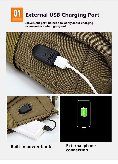 ActiveGo Cross-Border Men's Backpack Large Capacity Travel Shoulder Tactical Chest Laptop Cycling Hiking Bag_voghion.com