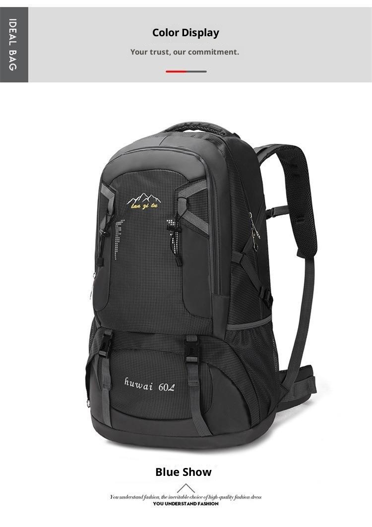 ActiveGo 60L Large Capacity Outdoor Hiking Water-Resistant Nylon Bag Couple Casual Sports Travel Backpack_voghion.com