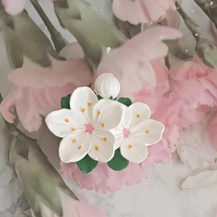 Car Air Conditioning Vent High-End Ornament Diffuser Stone Peony Flower Decoration Solid Aromatherapy Odor Removal_voghion.com