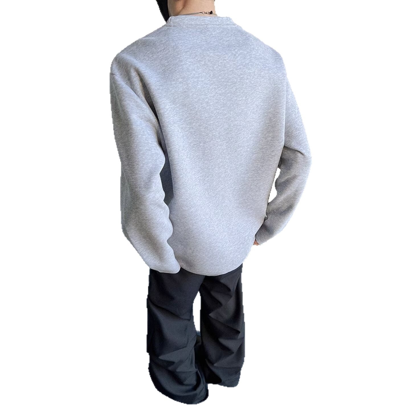 Sweat-shirt Boy Cleanfit coupe 3D style américain pour homme, collection printemps, design déstructuré, coupe ample, col rond, veste_voghion.com