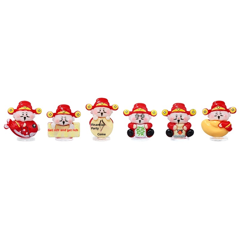 Super Cute Little God Of Wealth Electric Interior Navigation Computer Large Screen Car Decoration Ornament_voghion.com