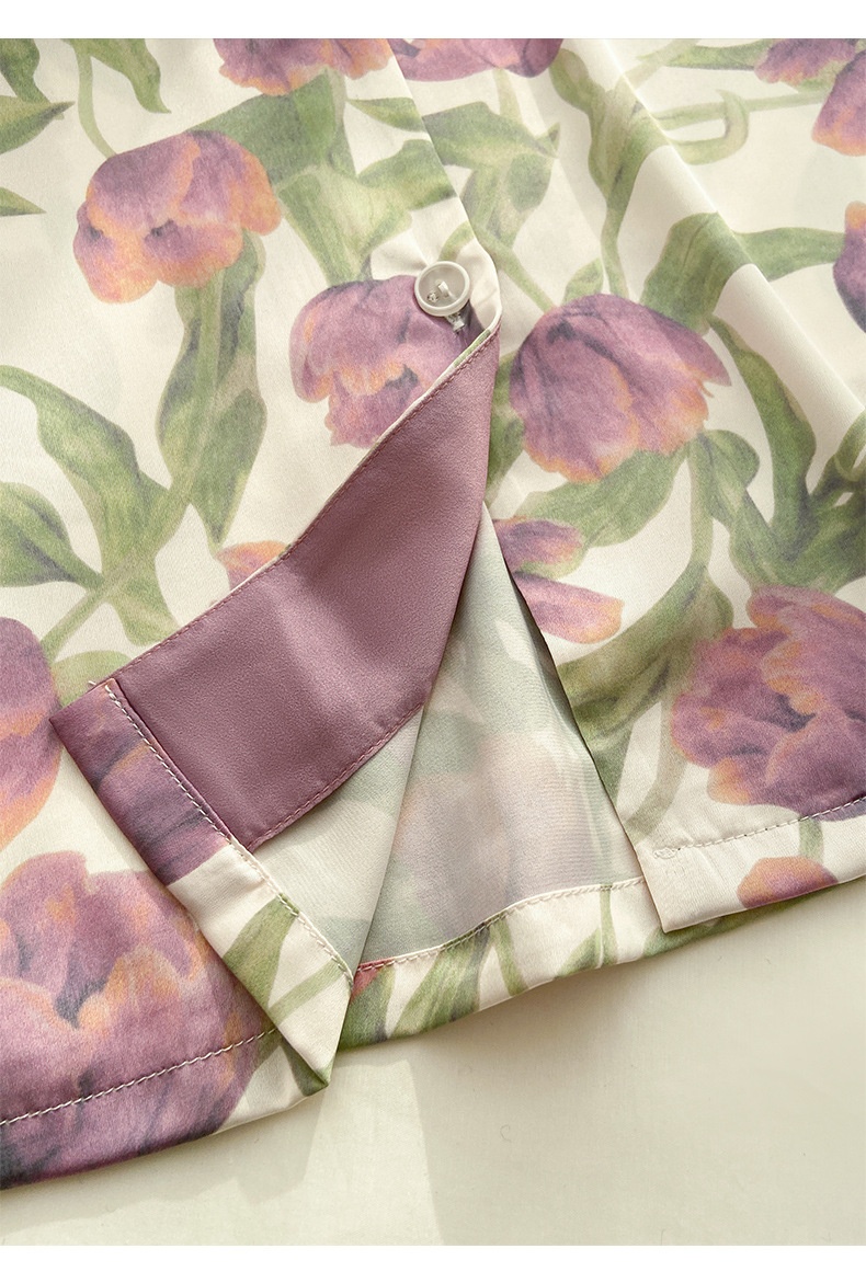 Pigiama ChicShe Tulip da donna, dolce e di alta qualità, per la casa, 2024, nuovo set primavera e autunno a maniche lunghe, adatto per abbigliamento esterno_voghion.com