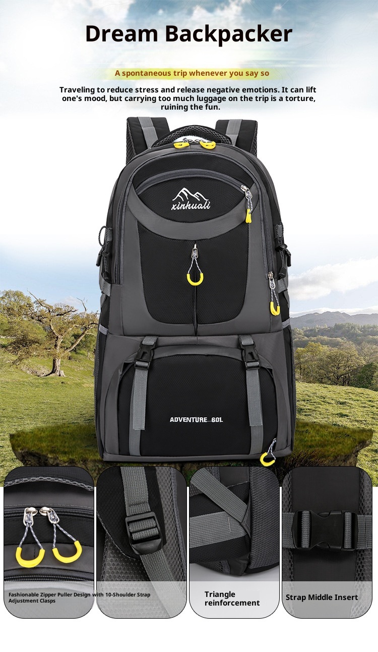 ActiveGo Outdoor Capacity Hiking Waterproof Wear-resistant Travel Bag Large Multifunctional Trekking Luggage Backpack Off-road_voghion.com