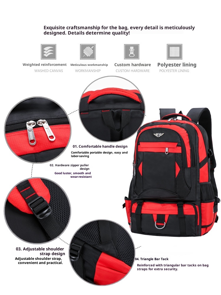 ActiveGo Cross-border Foreign Trade Extra Large Capacity Men's Travel Backpack Casual Sports Style Luggage Hiking School Bag_voghion.com