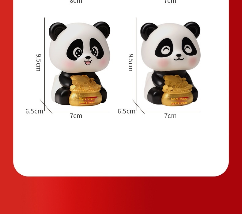 Panda portafortuna solare di tendenza transfrontaliera, decorazione per interni auto, regalo creativo alla moda per la casa_voghion.com