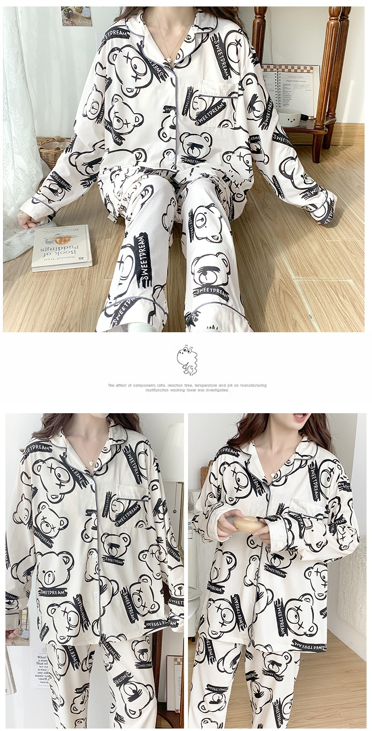 ChicShe Cross-Border Women's Pajamas Spring Long Sleeve 2024 New Autumn And Winter Plus Size Thin Loose Cardigan Loungewear_voghion.com