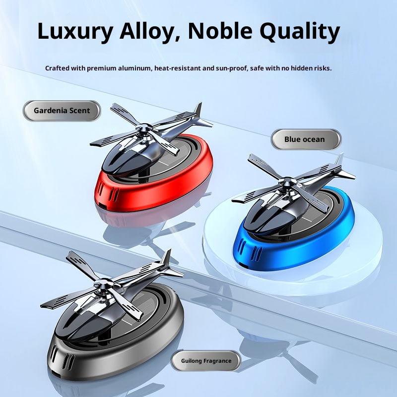 Ornamento di profumo per aromaterapia a forma di elicottero solare, profumo fresco, deodorante per interni auto a lunga durata, decorazione di alta qualità_voghion.com