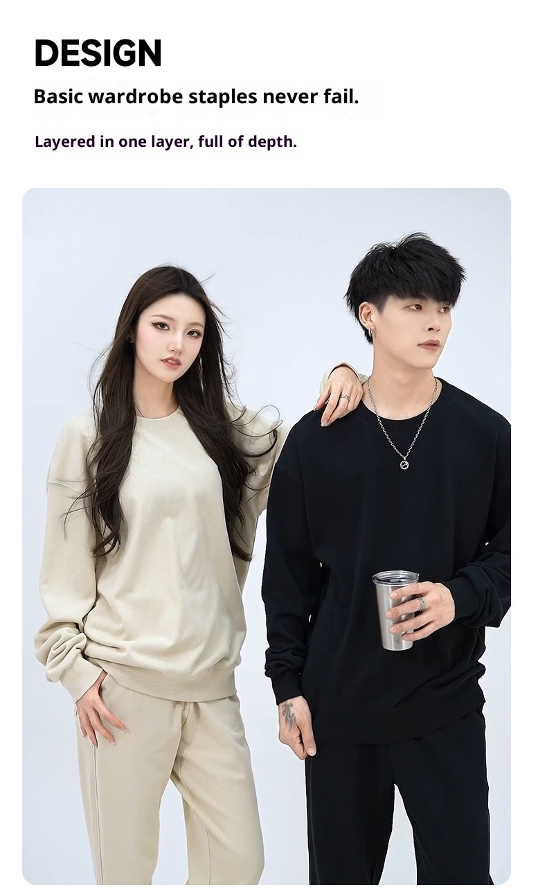 boy Boy Autumn 350g Pure Cotton Thick Men's American Style Trendy Brand Sweatshirt Custom Workwear Embroidery One Piece_voghion.com