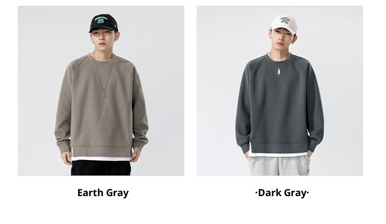 Sweat-shirt deux pièces à col rond en polaire épaisse et ample à manches longues pour homme, modèle Boy Autumn Kun Hai Peng Yun_voghion.com