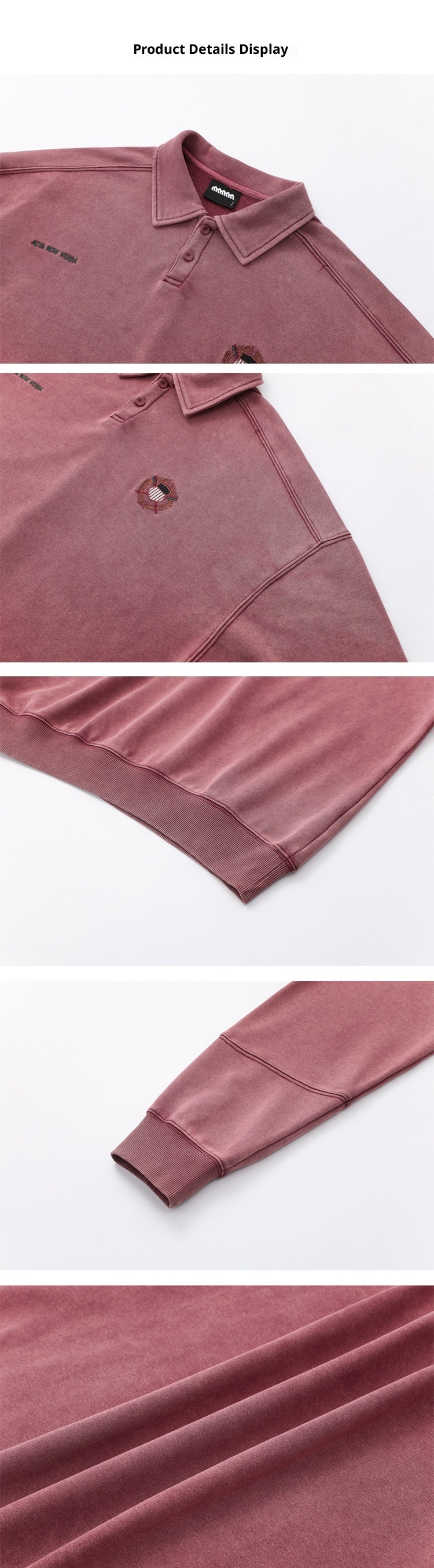 boy Boy MYQ Design Sense Turn-down Collar Pullover Sweatshirt For Men Spring Loose Embroidered Top Korean Style Trendy Long_voghion.com