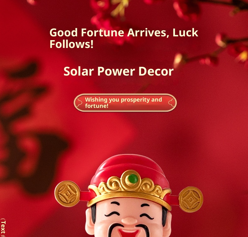 Solar Nodding God Of Wealth Festive Chinese Style Wealth-Attracting Ornament Opening Gift Car Interior Decoration Item_voghion.com