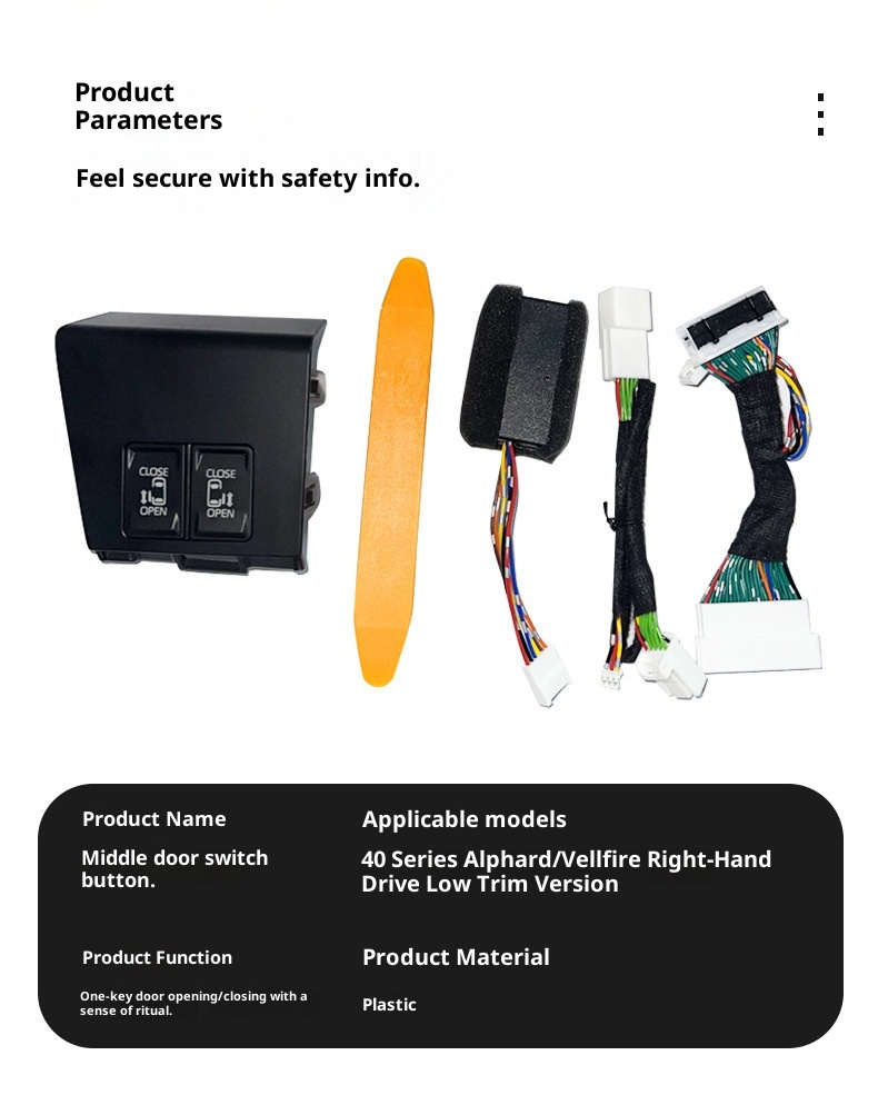 Applicabile a 24 modelli di interruttore della porta centrale a bassa configurazione della serie Alphard 40, per interni auto in vetro ALPHARD_voghion.com