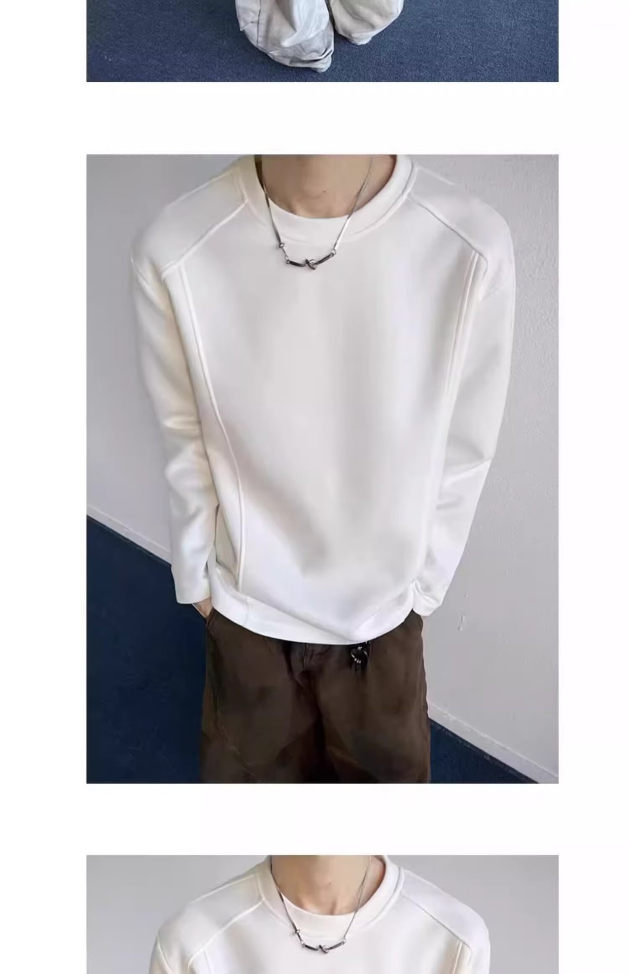 Sweat-shirt Boy Cleanfit coupe 3D style américain pour homme, collection printemps, design déstructuré, coupe ample, col rond, veste_voghion.com