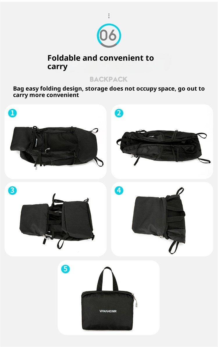 ActiveGo Warnerheim Hiking Men Folding Waterproof Trekking Bag Women Casual Large Capacity Lightweight Backpack_voghion.com