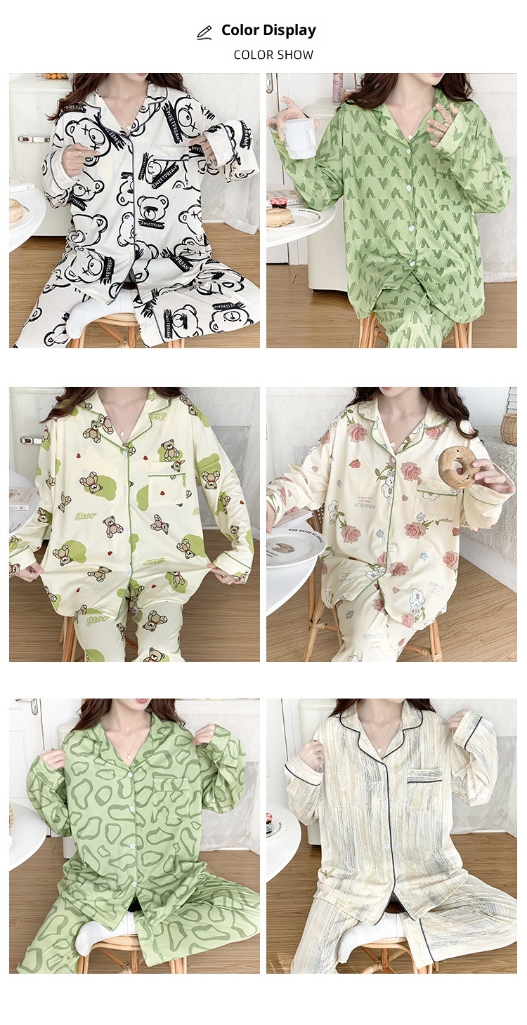 ChicShe Cross-Border Women's Pajamas Spring Long Sleeve 2024 New Autumn And Winter Plus Size Thin Loose Cardigan Loungewear_voghion.com