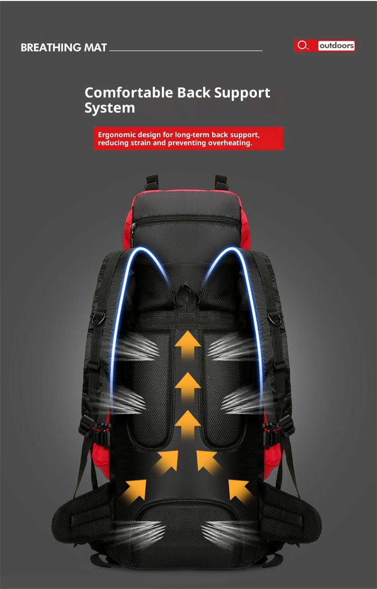 Zaino da viaggio unisex ActiveGo da 90 litri, grande capacità, per campeggio, escursionismo_voghion.com