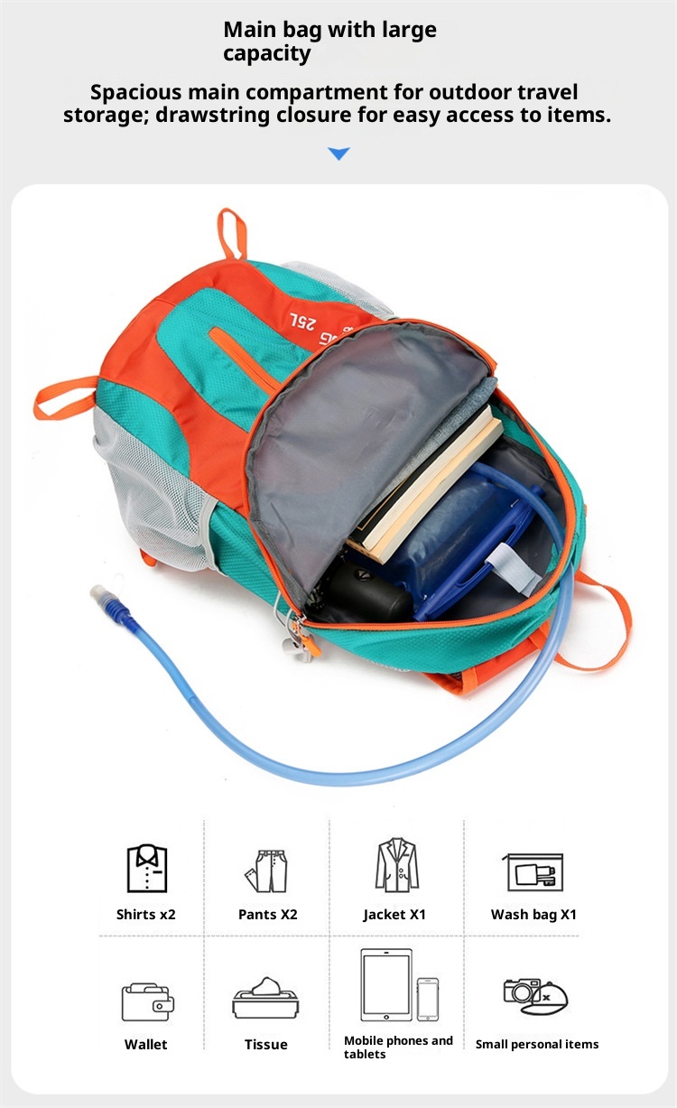 ActiveGo 2025 New Cross-Border Water-Resistant Hiking Multi-Functional Sports Travel Backpack Large Capacity Outdoor Double_voghion.com