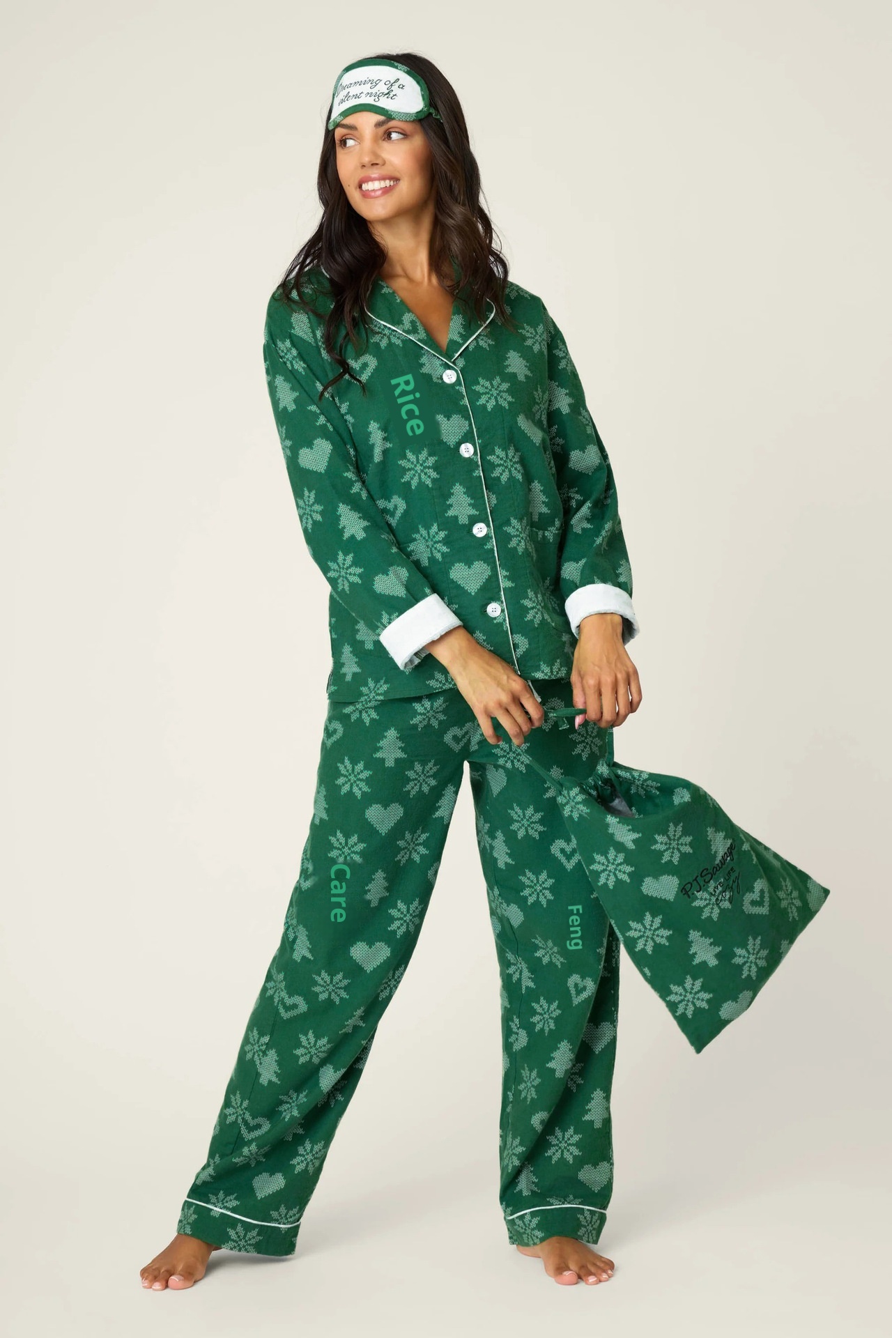 ChicShe P.J.Sawage Pigiama caldo e spesso in cotone spazzolato per donna, autunno inverno, pigiama premaman in morbido cotone_voghion.com