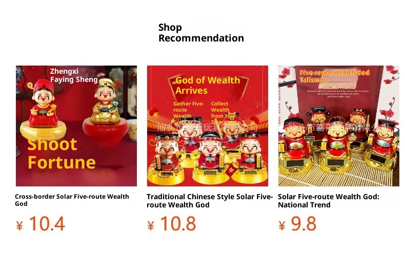 Solar Nodding God Of Wealth Festive Chinese Style Wealth-Attracting Ornament Opening Gift Car Interior Decoration Item_voghion.com