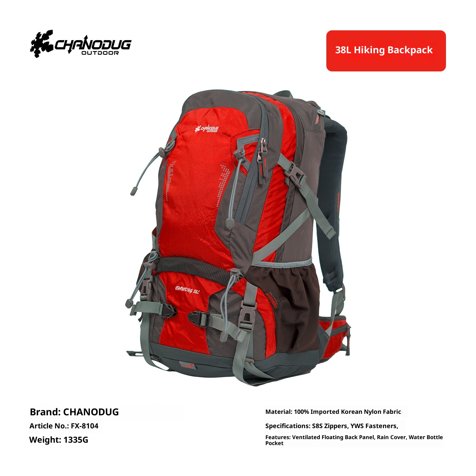 ActiveGo Outdoor 38L Hiking Large Capacity Travel Backpack Trekking Climbing Unisex Double Shoulder School Bag_voghion.com