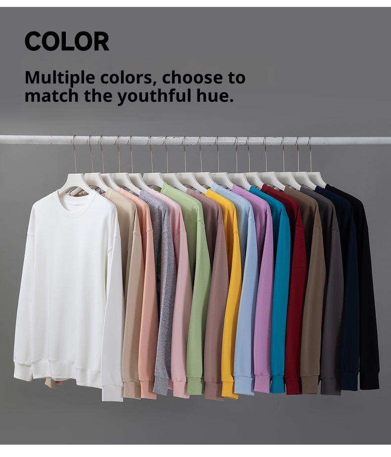 boy Boy Autumn 350g Pure Cotton Thick Men's American Style Trendy Brand Sweatshirt Custom Workwear Embroidery One Piece_voghion.com