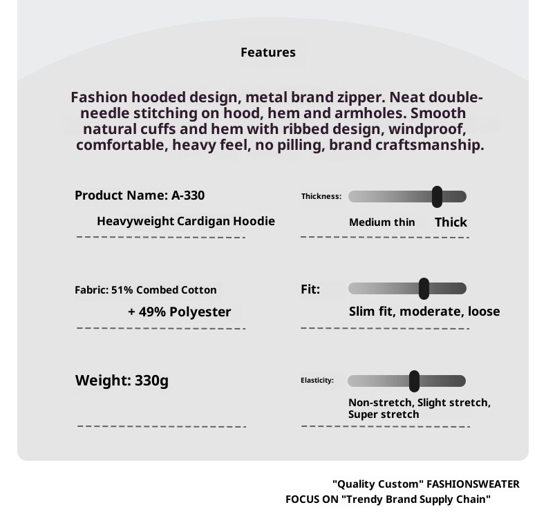 ragazzo Ragazzo National Trend Cardigan pesante con ricamo Unisex Cappotto in spugna con spalle cadenti Felpa con cappuccio e cerniera Stampa personalizzata_voghion.com